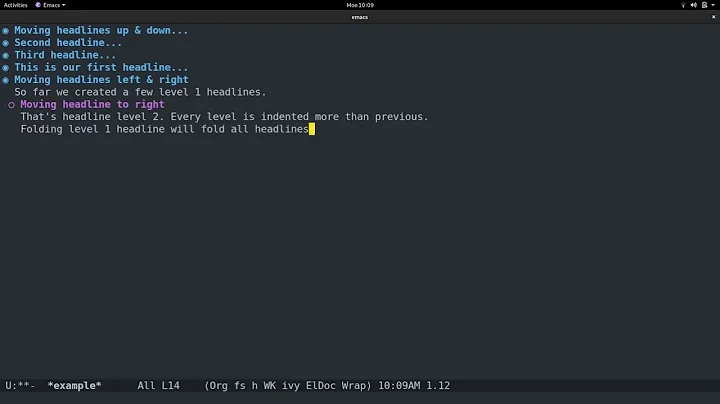 emacs org mode 2022 headlines demo