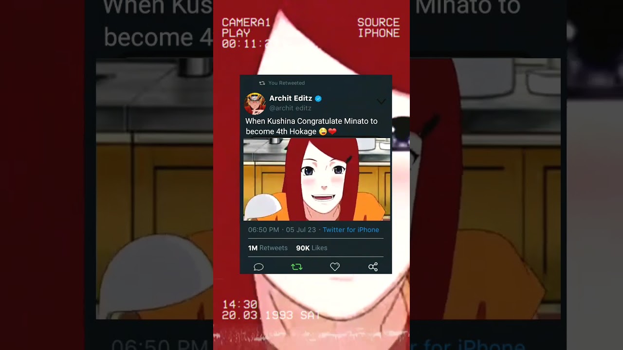When Kushina Congratulate Minato to become the 4th Hokage 😅❤ #shorts #naruto