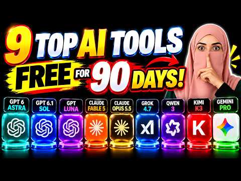 🔥 9 TOP AI Tools FREE for 90 Days! GPT-6, Claude, Grok, Qwen, Kimi & Gemini | Dua Ali