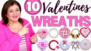 TOP 10 Valentines Wreaths | Dollar Tree Valentine's Wreath Idea Tutorials