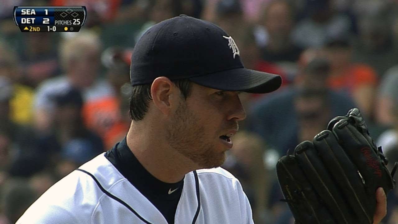 SEA@DET: Fister strikes out 10 Mariners over 7 2/3
