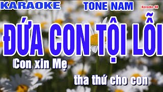 Đứa Con Tội Lỗi Karaoke Tone Nam Nhạc Sống Dễ Hát /Karaoke 88 /