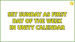 Ubuntu: Set sunday as first day of the week in Unity calendar