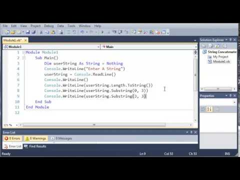 Visual Basic Tutorial   20   SubStrings