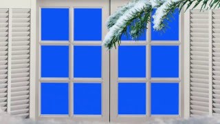Футаж окно зима фон #002 The winter window background 2