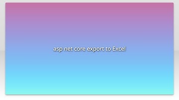 asp net core export to Excel