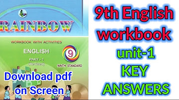 9th English workbook unit 1 answers | 9th English Rainbow workbook unit 1answers @learneasilyhub