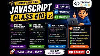 JavaScript Class 10 | Function Parameters & Arguments Explained | JavaScript for Beginners