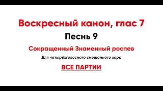 🎼 Воскресный Канон, Глас 7. Ирмос 9, Сокр. Знаменного Роспева (Все Партии) Нетления Искушением...