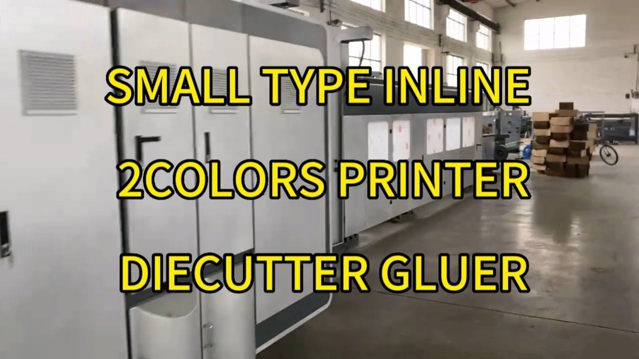 Small type Inline Auto 2 colors printer rotary diecutter folder gluer ...