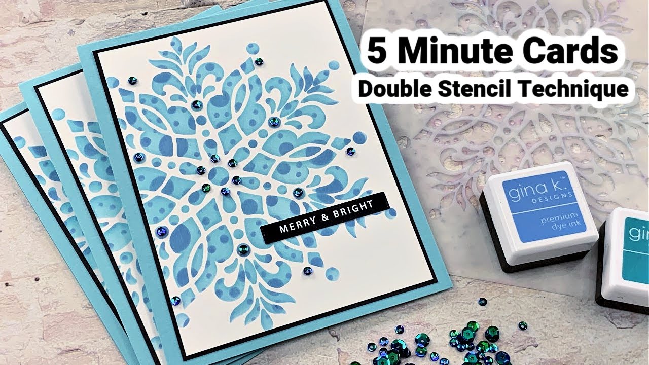 Double Stencil Technique 5 Minute Cards YouTube