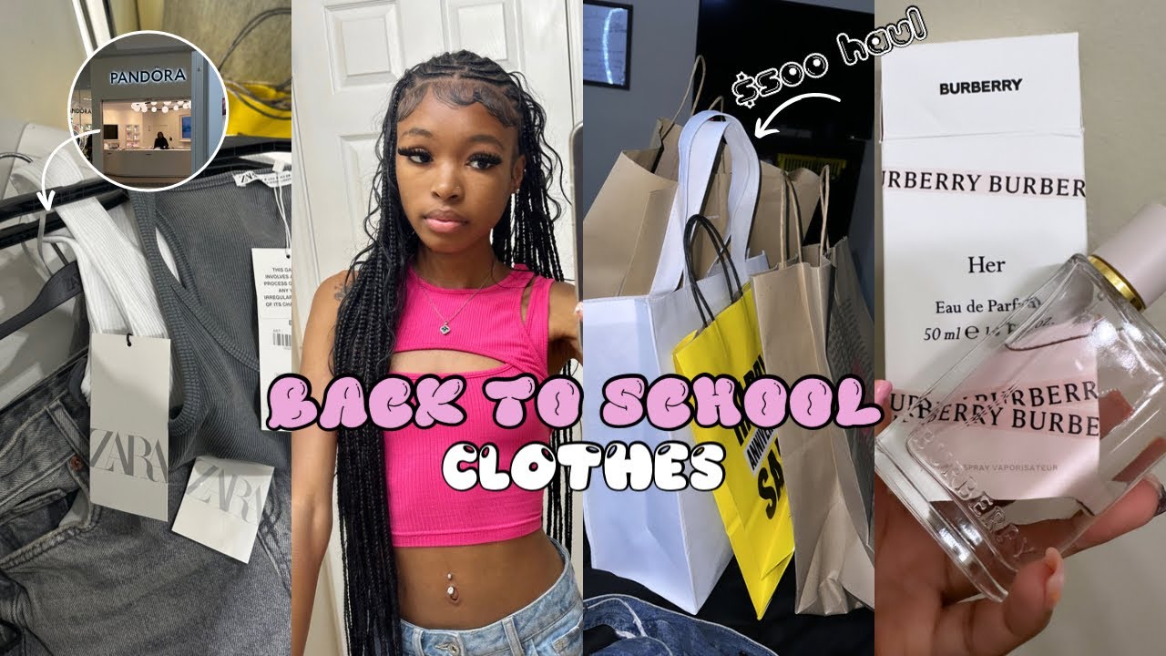 BACK TO SCHOOL CLOTHES SHOPPING ꨄ 500 HAUL YouTube