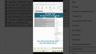 Excel Hack: Automatically Track Stock Prices ... #excel #stockmarket #investingtips #financehacks