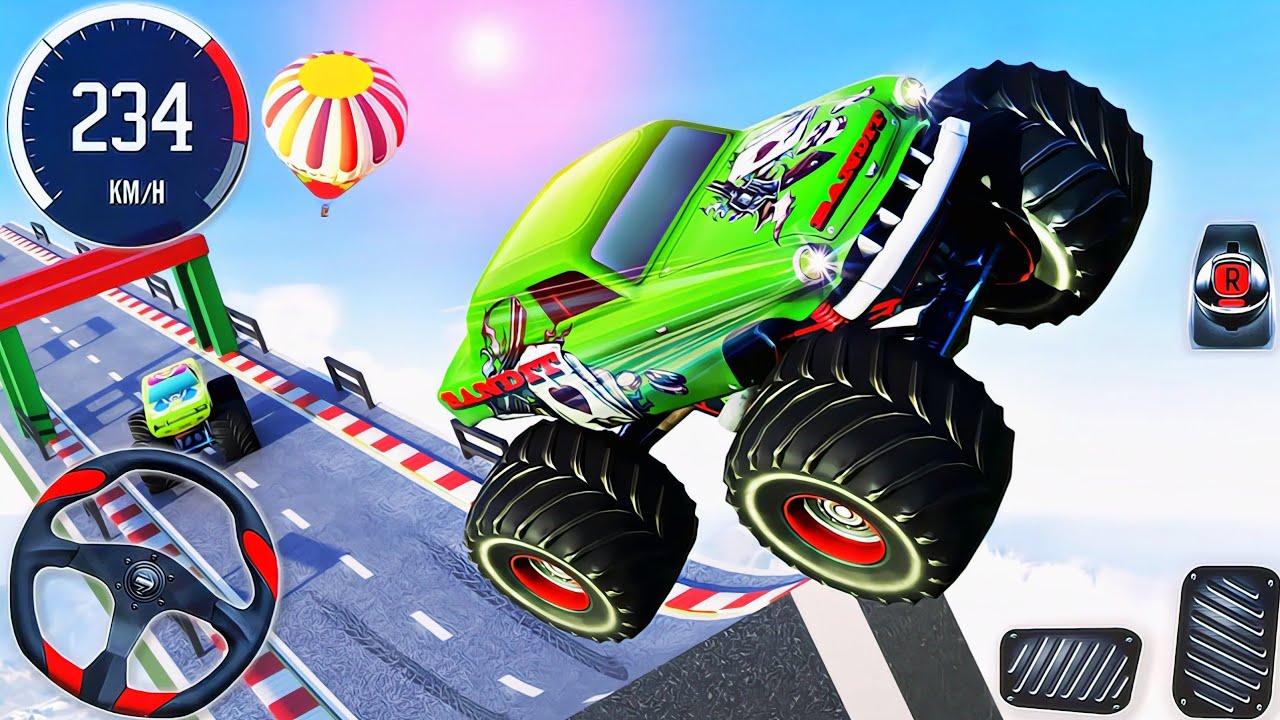 INSANE MEGA RAMP MONSTER TRUCK STUNTS