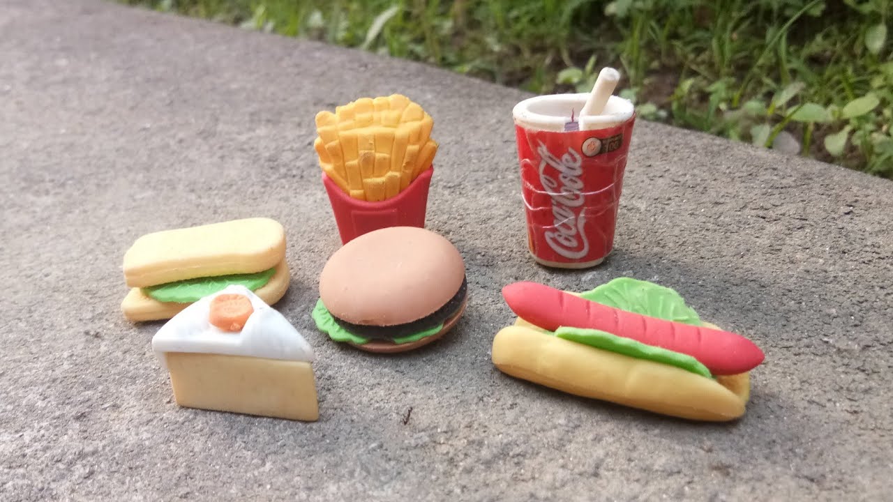 DIY Fast Foods Kit Eraser Set by Just Toys Time YouTube