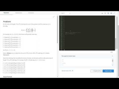 CODECHEF JULY LONG CHALLENGE 2 | Sum of Products 2 100% AC in C++ | C++ solutions