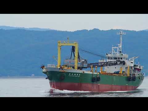 ジャリ-運搬船 砂利採取運搬船とヨット衝突…大分 - YouTube