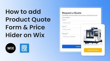 How to add Product Quote Form & Price Hider on Wix