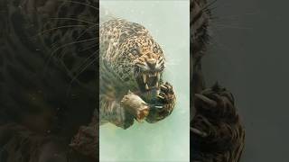 Jaguar Silently Attack Caiman 😱#shorts
