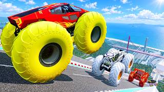 Epic High Speed monster trucks jumps stunts & crashes #252 | BeamNG Drive