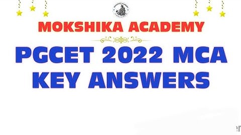 PGCET 2022 MCA KEY