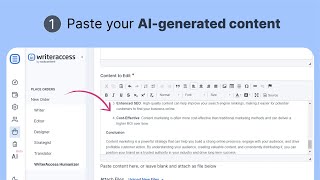 How to place an order in WriterAccess Humanizer