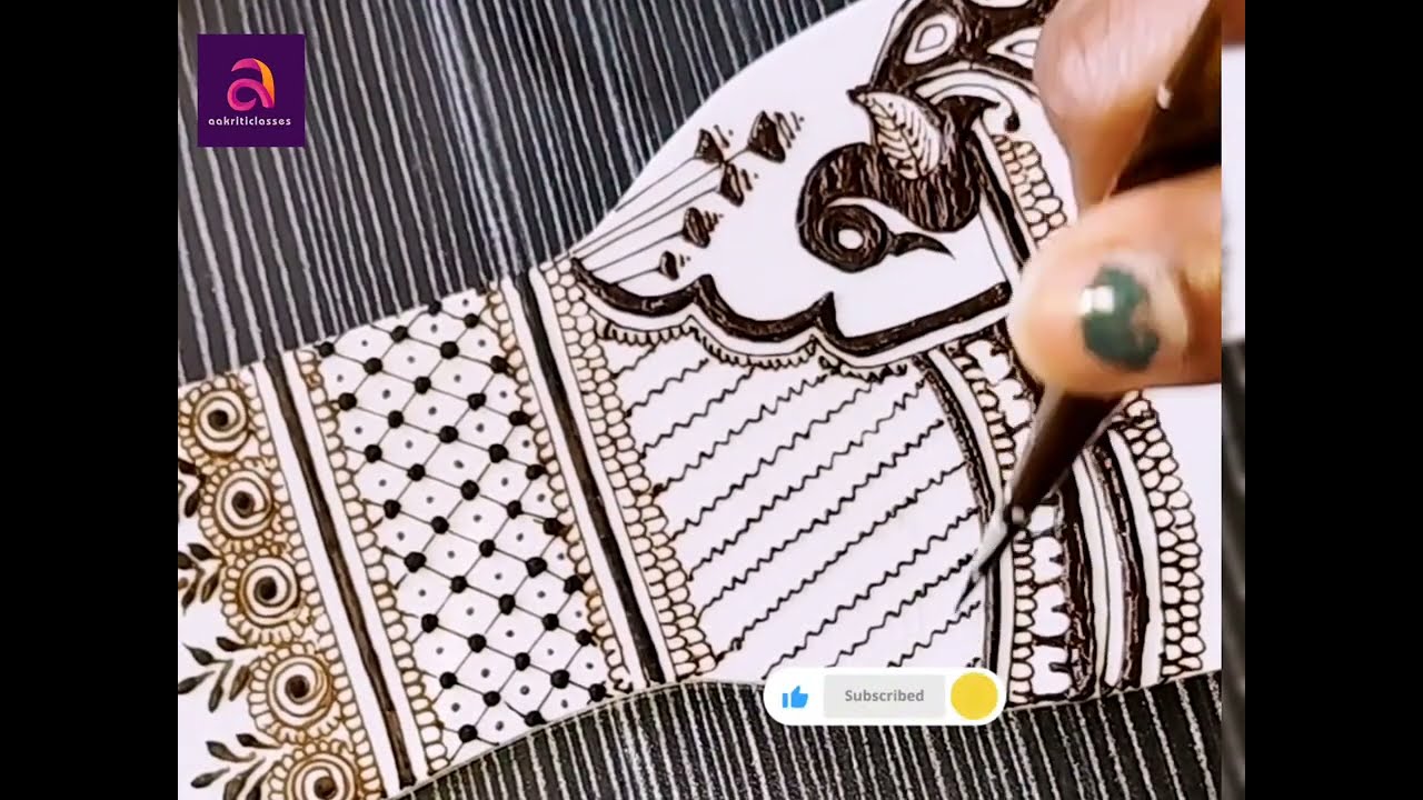 Practice hand mehandi for begginers || full hand mehandi with peacock|| shikhamehandi