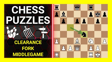 Chess Puzzles to Practice. Themes: Clearance, Fork, Middlegame. Learn Chess