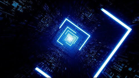 Glow Blue Light Stroke Square Sci-Fi Tunnel Rotati | Animation Background | Music Video (4K)