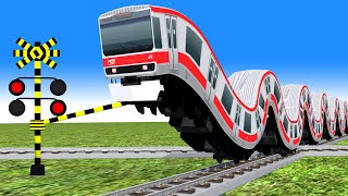 【踏切アニメ】あぶない電車 TRAIN Police Level Crossing【カンカン】電車アニメRailroad Crossing Animation Train #1
