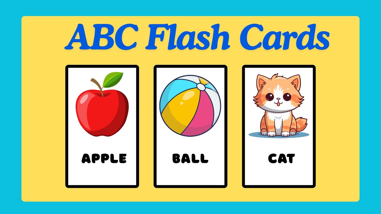 ABC Flashcards for Toddlers | Learn A to Z alphabet with Easy Words ...