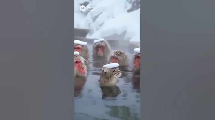 Video 11760771: adorable cat bath, cat enjoying bathing, cute cat bathing, cat japanese, cat snow cute