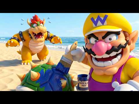 Wario's Prank😈 Bowser's Painted Turtle Shell🐢🔥 Super Mario Odyssey Story