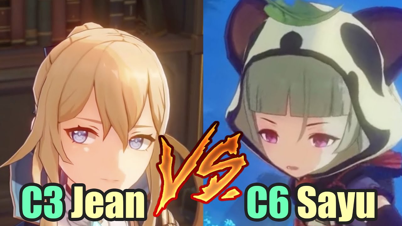 Genshin | C3 Jean vs C6 Sayu Damage Comparison Maguu Kenki Abyss Speedrun