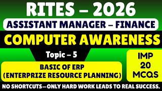 Basic of ERP MCQS | Rites Finance Computer Awareness Pdf Notes 2026 | RITES Computer Knowledge Pdf
