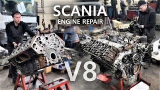 internal combustion engine assembly DC16 04 SCANIA R500 part 1