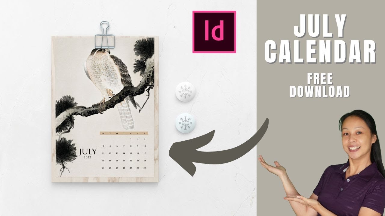 FREE Create This Easy July Calendar Layout in Indesign Using a Wizard