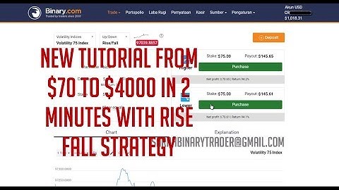 New Tutorial From $70 to $4000 in 2 minutes WIth Rise FAll strategy Without Loss