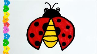 'A' Harfinden Çok Kolay Uğur Böceği Çizimi / Very easy insect drawing from the letter A