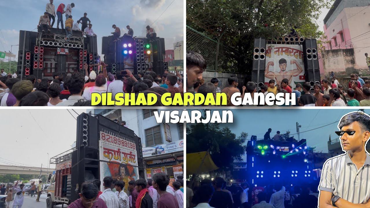 Dilshad gardan me itne dj fully compitition GANESH VISARJAN 2025