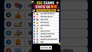 Most Important Topics Static GK for SSC CGL 2026 🔥 #shorts #ssc #ssccgl
