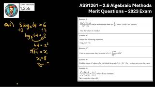 AS91261 - 2.6 Algebraic Methods - 2023 - Merit Questions