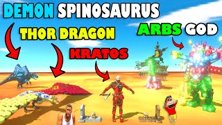 THOR DRAGON and DEMON SPINOSAURUS vs LAVA KRATOS and ARBS GOD COMMANDERS SHINCHAN & CHOP ARBS Hindi