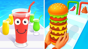 Juice Run | Burger Master | Android iOS gameplay walkthrough | Satisfying Mobile games
