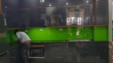 KÍNH ỐP BẾP MÀU XANH NON KIM SA LẮP ĐẶT TẠI NGÁCH 1A PHỐ KIỀU MAI - NAM TỪ LIÊM - HÀ NỘI