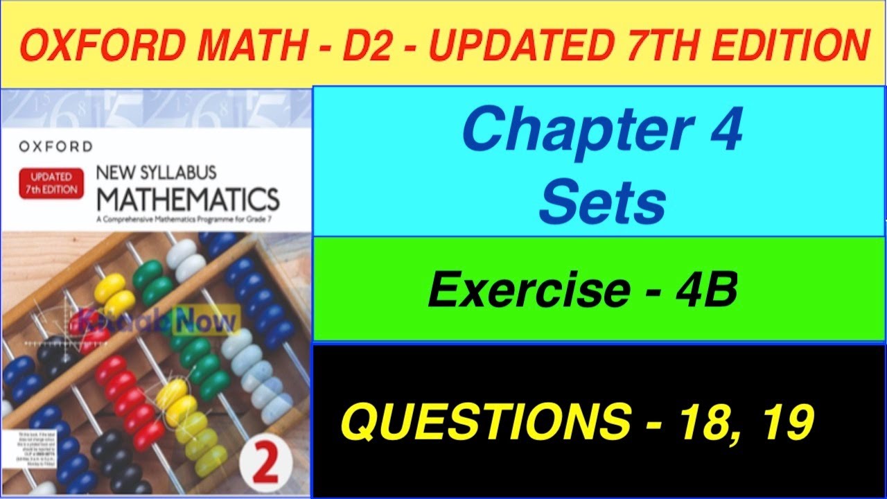D2 Math Exercise 4B Updated 7th edition | D2 Exercise 4B Question # 18 ...