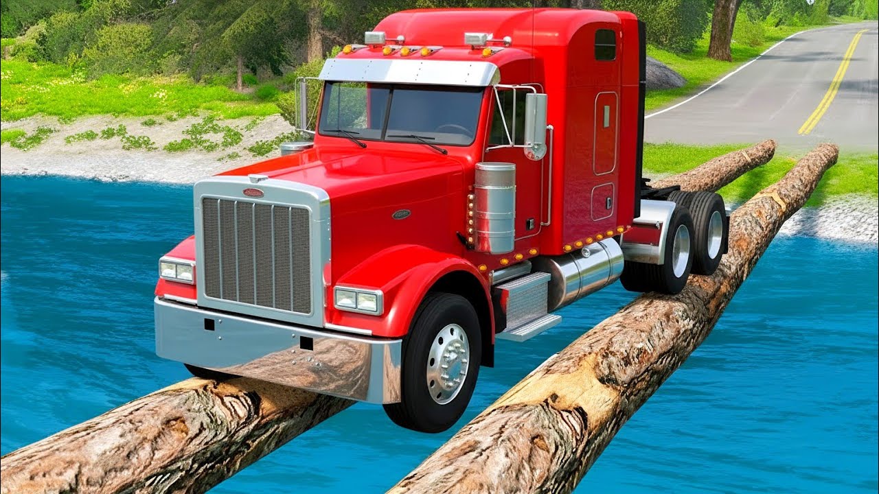 Classic Car vs Log Bridge🪵 | BeamNG Drive 