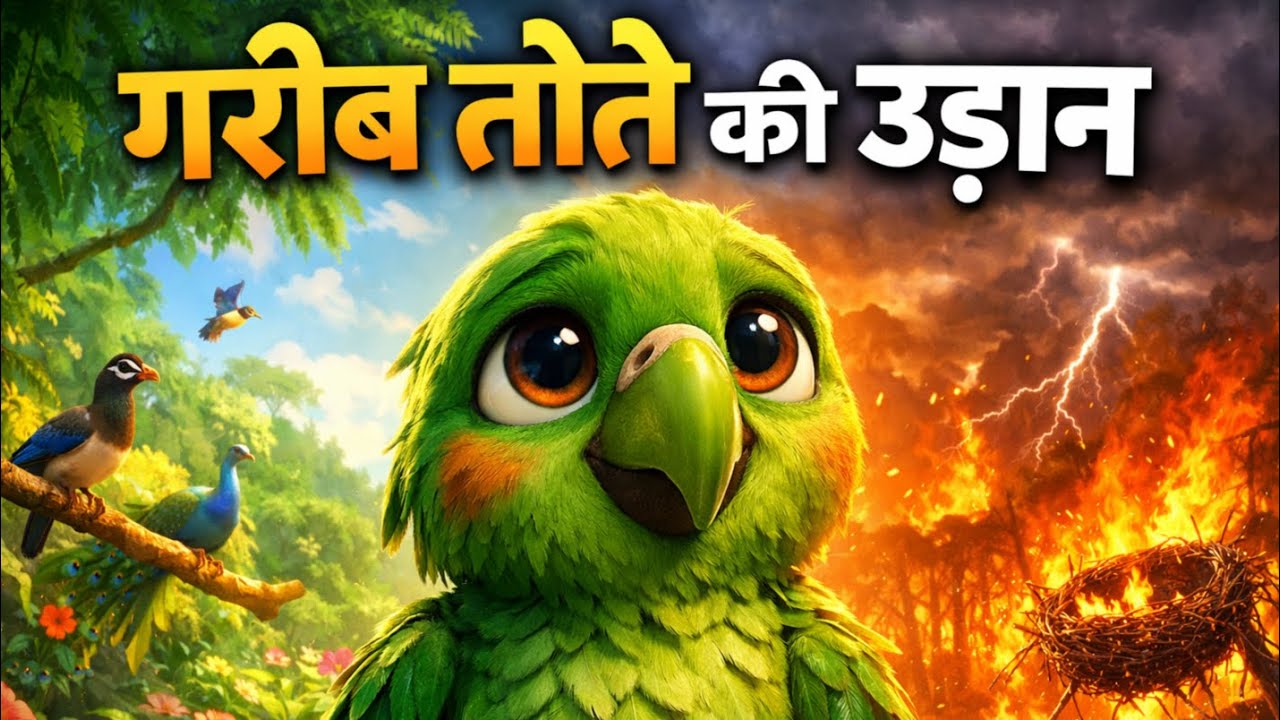 गरीब तोते की उड़ान 🦜 | मेहनत, हिम्मत और सम्मान की जंगल कहानी | Emotional Hindi Story