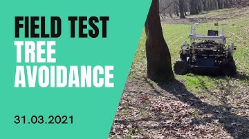 Autonomous lawn mower - tree avoidance - unedited movie #unitemmower