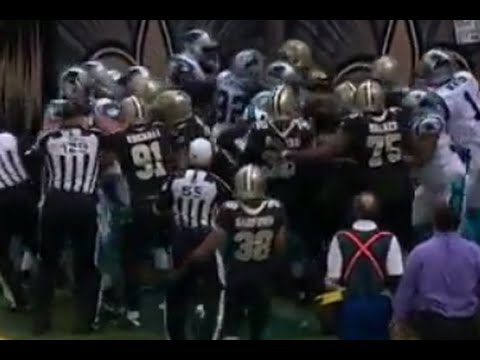 Cam Newton Superman Celebration Leads to Crazy Fight During Panthers-Saints Game Cam Newton Superman Celebration Leads to Crazy Fight During Panthers-Saints Game